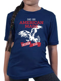 New 2-Pack Kid's Patriotic American Made Microtech™ Loose Fit T-Shirt Navy 702ELSSNAM Made in USA