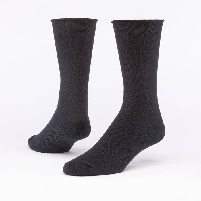 New: 3-Pack Black Organic Cotton Cushion Crew Socks Made in USA