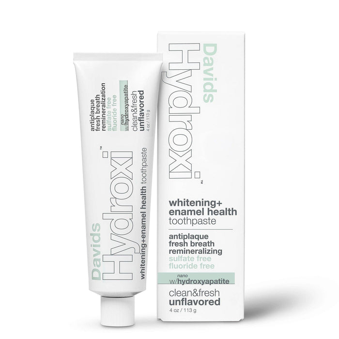 New Davids Hydroxi™ Unflavored Whitening+Enamel Health Nano Hydroxyapatite Premium Toothpaste