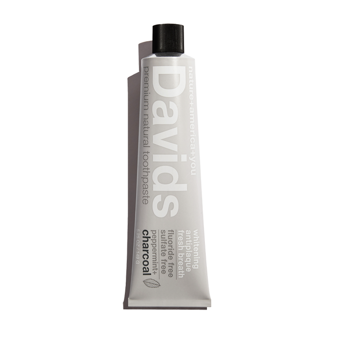 New: Davids premium toothpaste  /  charcoal+peppermint 5.25oz Made in USA