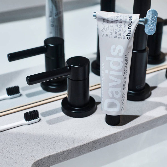 New: Davids premium toothpaste  /  charcoal+peppermint 5.25oz Made in USA