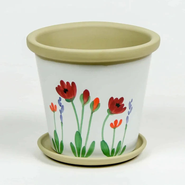 New: Hand-Painted Flower Pot Made & Decorated in USA
