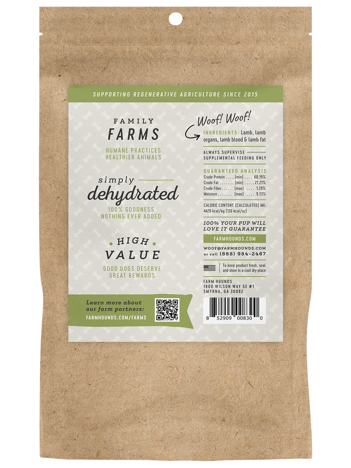 New: Lamb Trainer - All-Natural Dog Treats - 3.5oz (SEASONAL): 3.5oz Made in USA