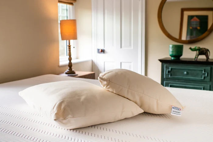 New: Natural Cotton Pillow With Wool Filling Made in USA
