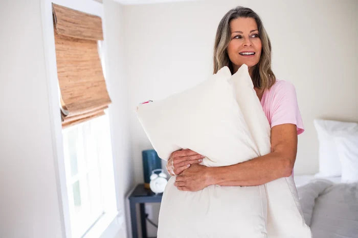 New: Natural Cotton Pillow With Wool Filling Made in USA