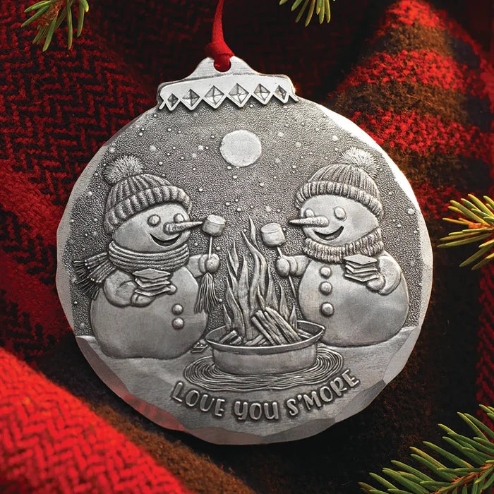 New: Set of 2 Snowman Ornaments: One Each Smore & Family Made in USA