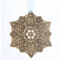 New: Snow Crystal Winter Greens Ornament (Bronze) Made in USA