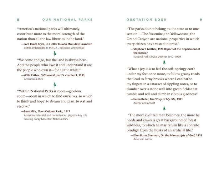 Our National Parks Quotation Book