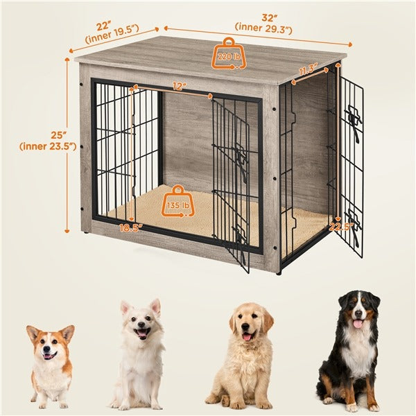 PAWSCOO 32''/40'' Dog Crate Furniture