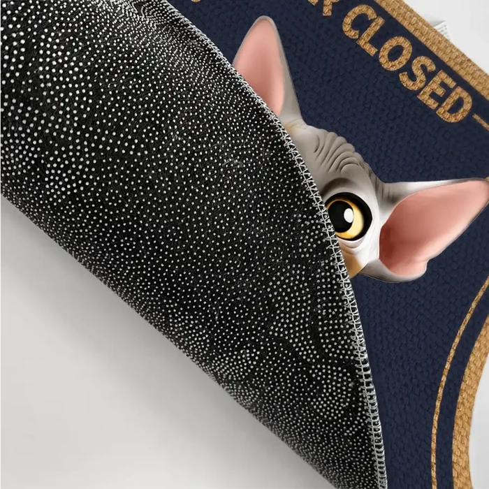 Cat Lovers, Pet Lovers, Funny, Cat Mom, Cat Dad - Please Keep Door Closed Cats Planning Escape Funny - Personalized Doormat