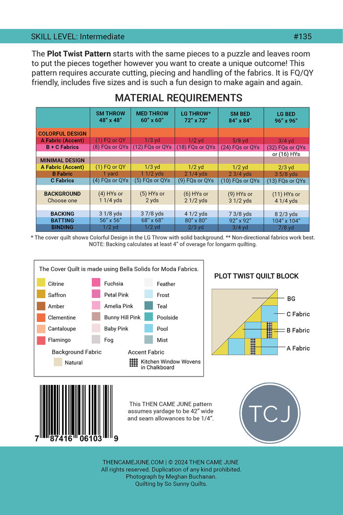 Plot Twist Quilt Pattern - Printed