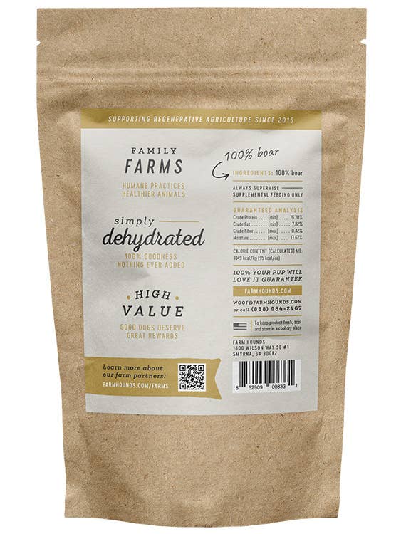 Premium Boar Jerky Strips Dog Treats - All-Natural - 4.5oz