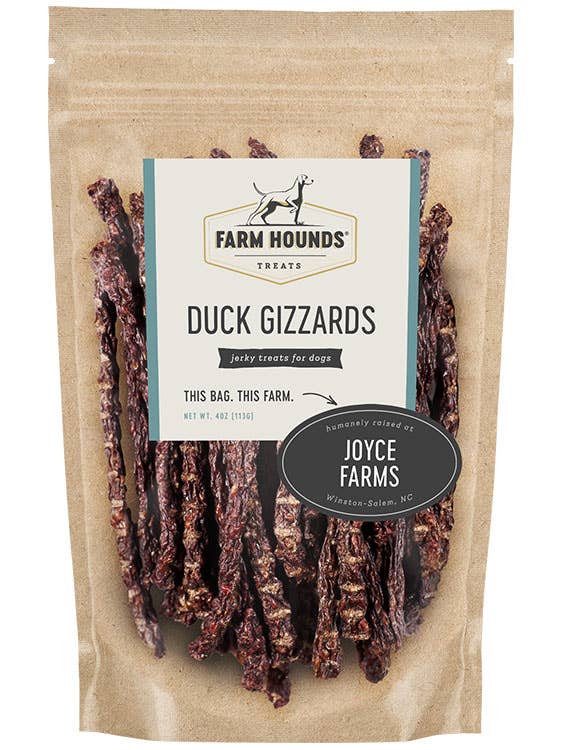 Premium Duck Gizzard Treats - All-Natural - 4oz USA Farmed & Made