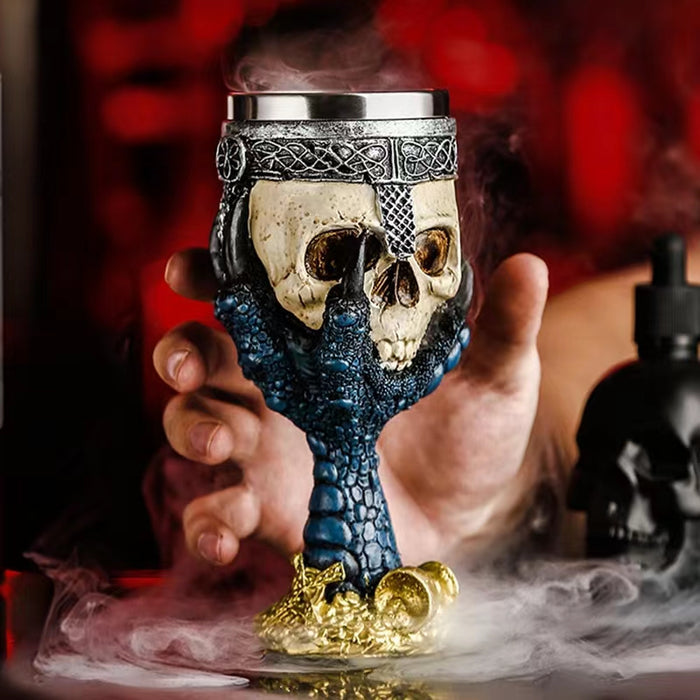 Resin Skull Glass Creative Cocktail Glass Stainless Steel Liner Water Glass Bar Wine Glass