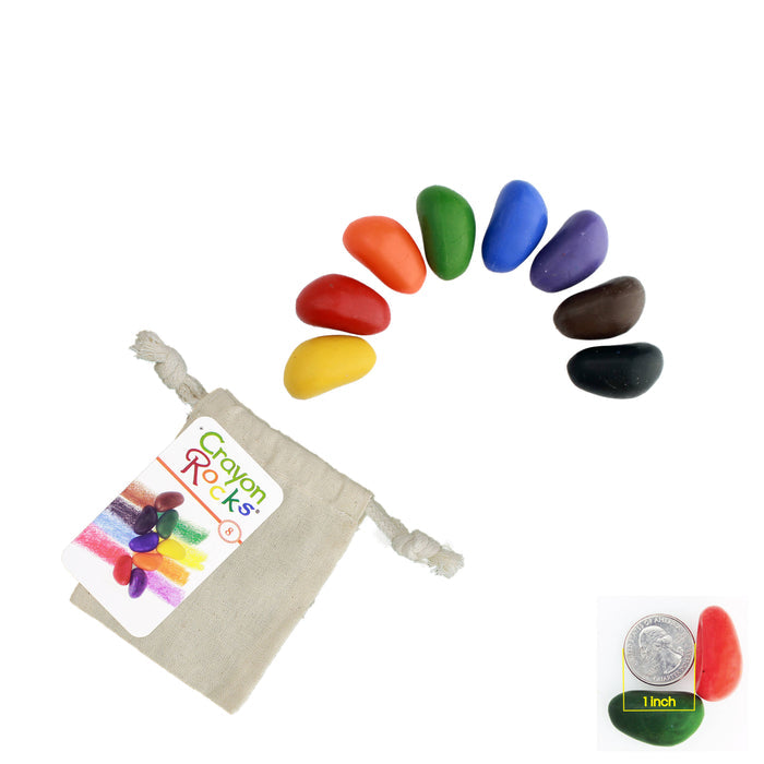 Sale: 8 Colors of Crayon Rocks in a Muslin Bag -great starter set