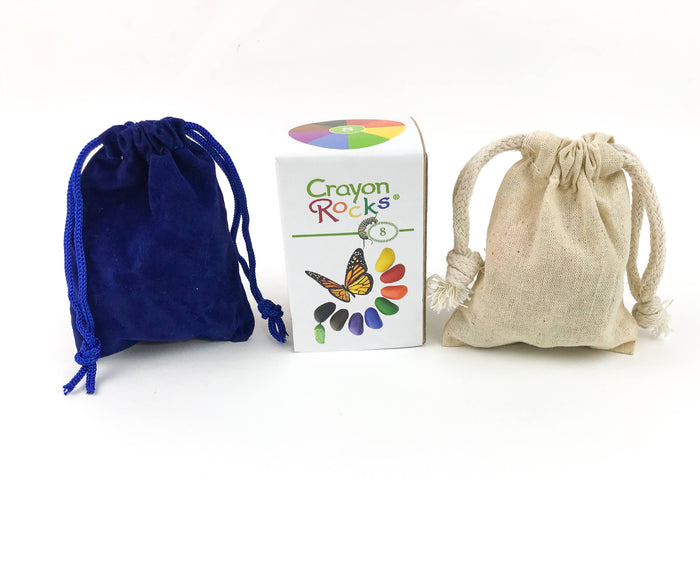 Sale: 8 Colors of Crayon Rocks in a Muslin Bag -great starter set