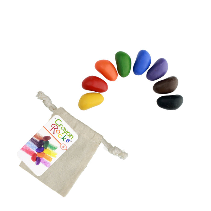 Sale: 8 Colors of Crayon Rocks in a Muslin Bag -great starter set