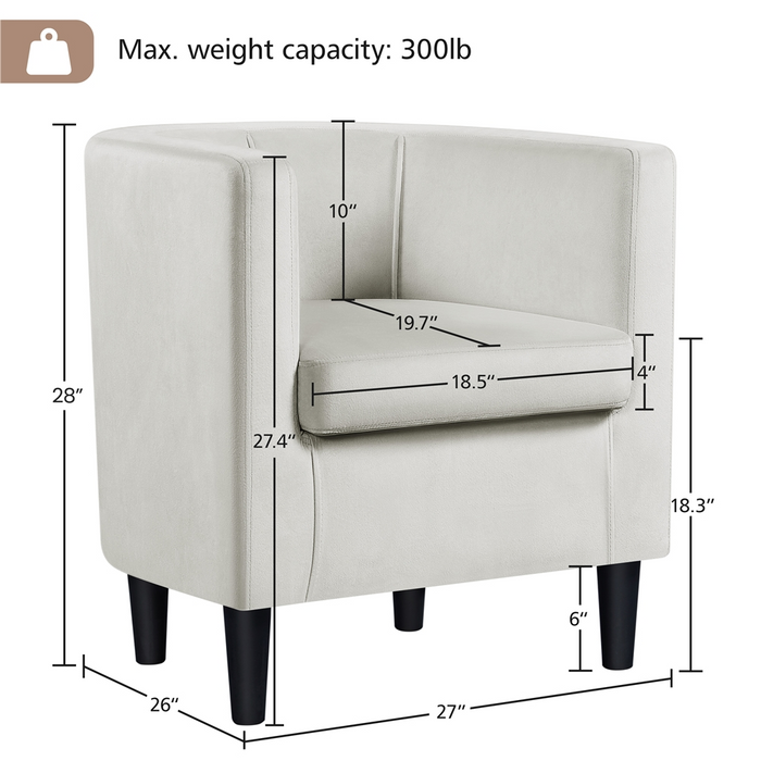 Set of 2 Barrel-Shaped Chair Accent