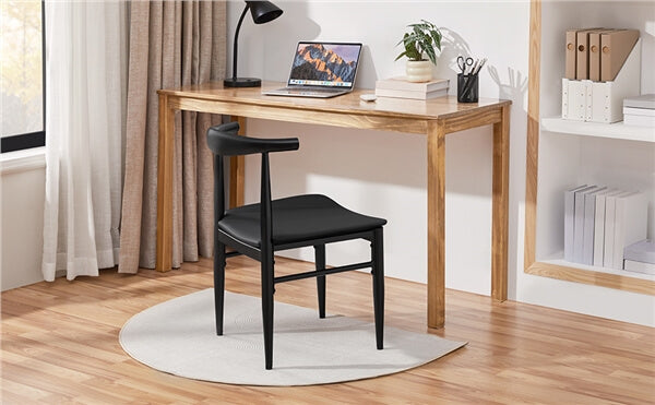 Set of 2 PU Leather Dining Chairs Armless Kitchen Chairs