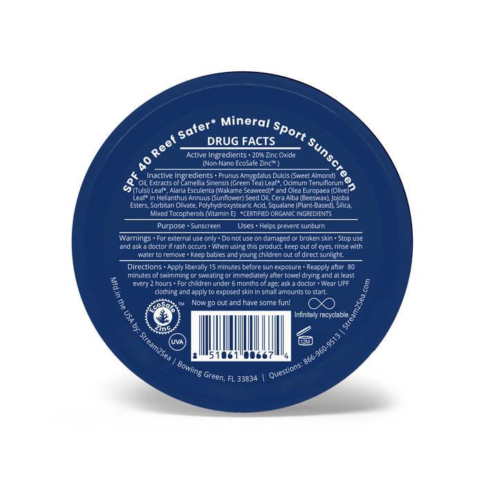 Sport Sunscreen Zinc Balm | SPF 40 Made in USA