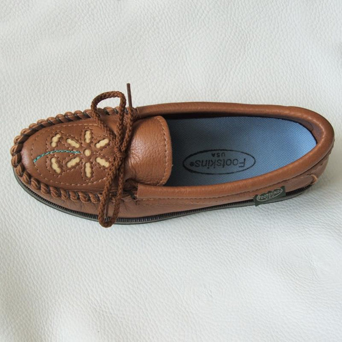 Women's 6-Petal Flower Toe Deertan Shoes #236 Made in USA