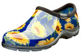 Women's Garden Shoe, Sunflower Print Blue: Sunflower Blue Sloggers Made in USA