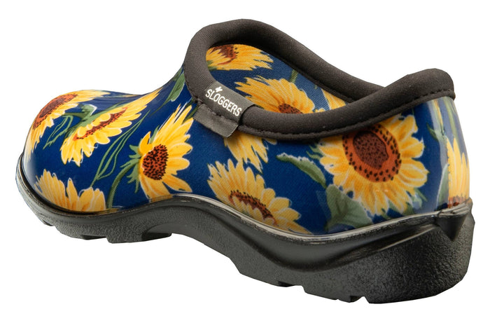 Women's Garden Shoe, Sunflower Print Blue: Sunflower Blue Sloggers Made in USA
