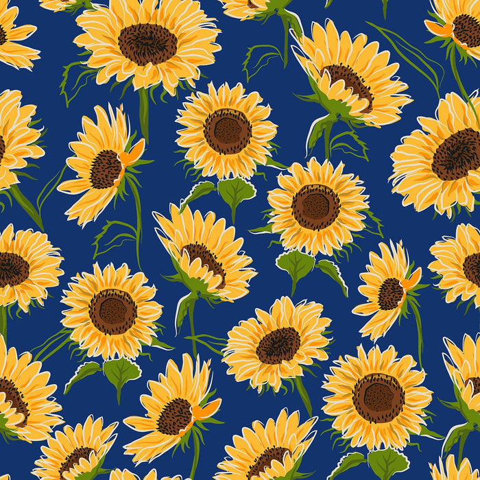 Women's Garden Shoe, Sunflower Print Blue: Sunflower Blue Sloggers Made in USA