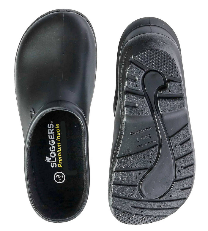 Women's Premium Clogs, Solid Black by Sloggers Made in USA