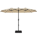 Yaheetech 13 ft Large Patio Umbrella with Solar Lights Double-Sided