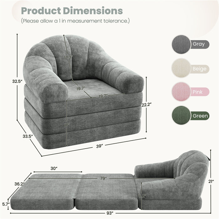 Yaheetech 2-in-1 Folding Sofa Bed