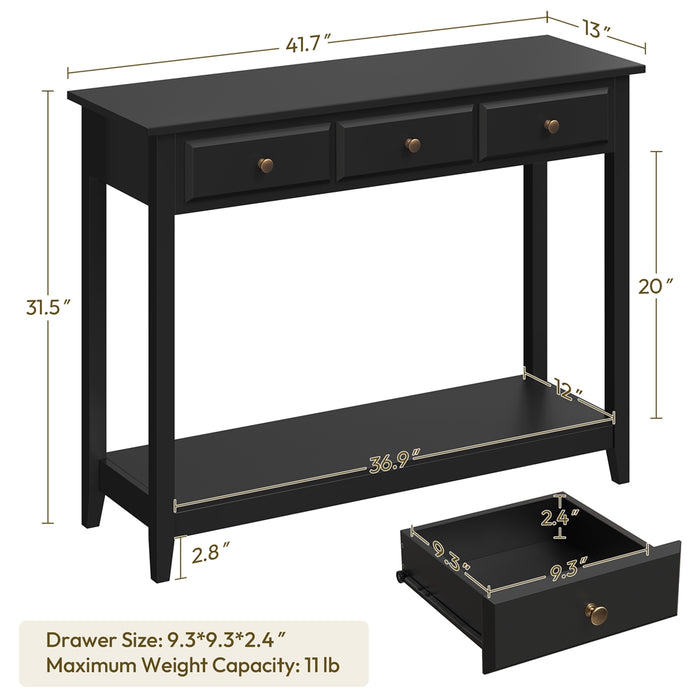 Yaheetech 3-Drawer Storage Sofa Console Table