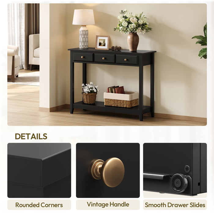 Yaheetech 3-Drawer Storage Sofa Console Table