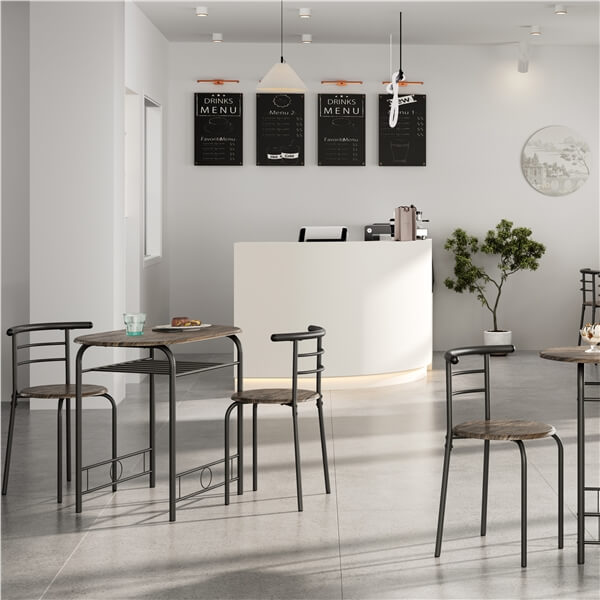 Yaheetech 3 Piece Dining Table Set