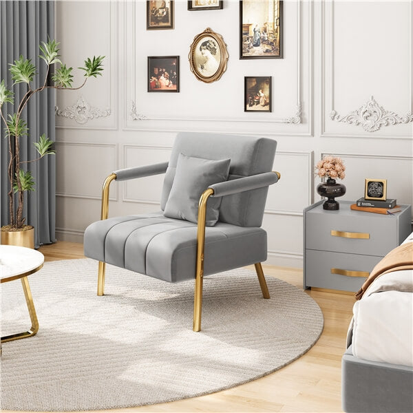 Yaheetech 30″ W Velvet Accent Armchair with Cozy Pillow