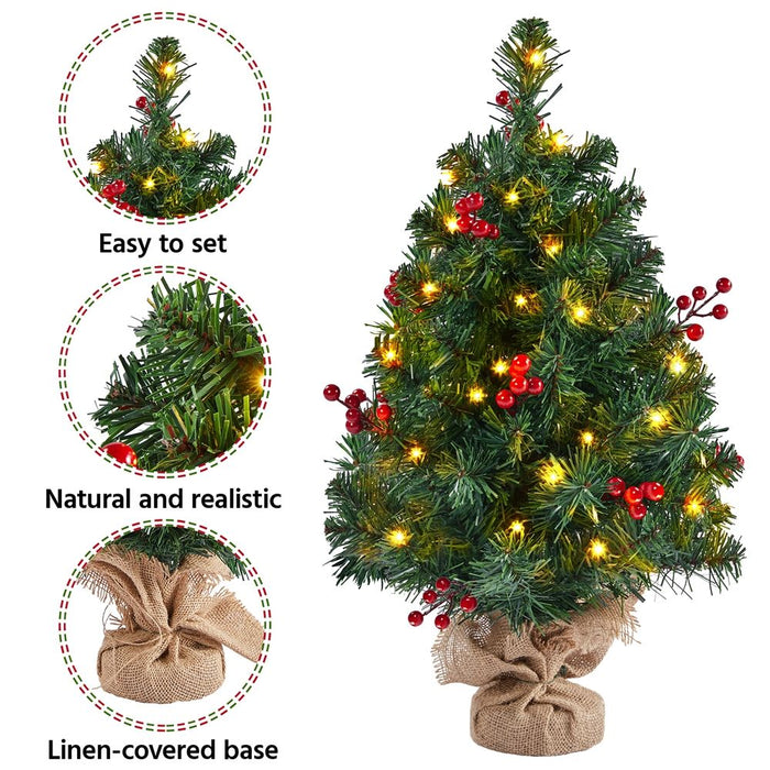 Yaheetech 3ft Tabletop LED Light Mini Christmas Tree