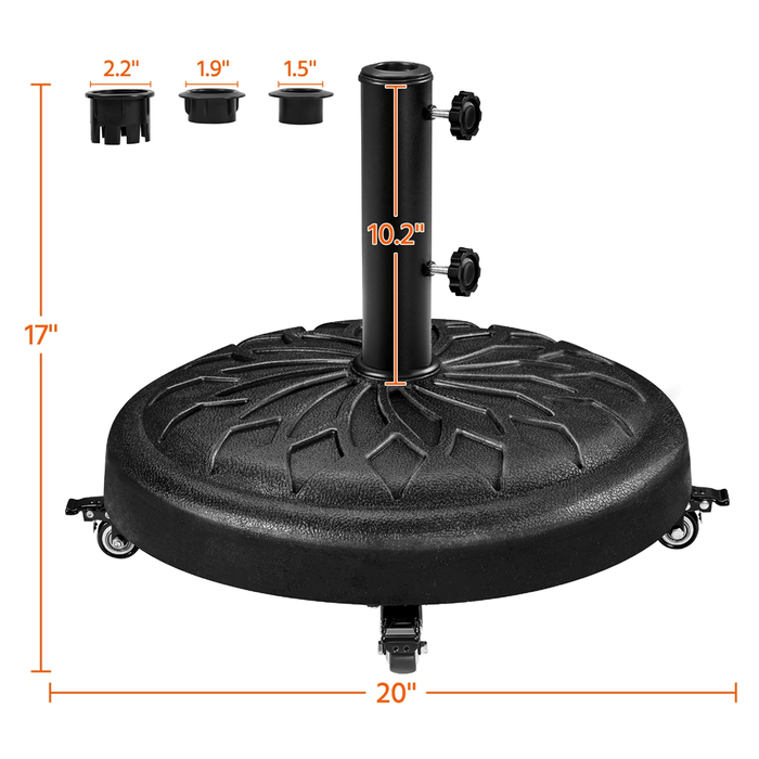 Yaheetech 45lb Outdoor Patio Rolling Heavy-duty Umbrella Base