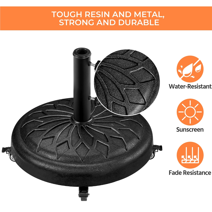 Yaheetech 45lb Outdoor Patio Rolling Heavy-duty Umbrella Base