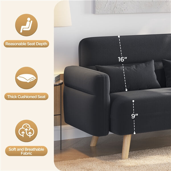 Yaheetech 46" Small Modern Fabric Sofa