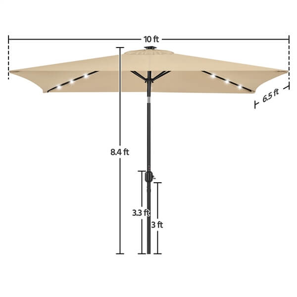 Yaheetech 6.5x10FT Rectangular Patio Umbrella
