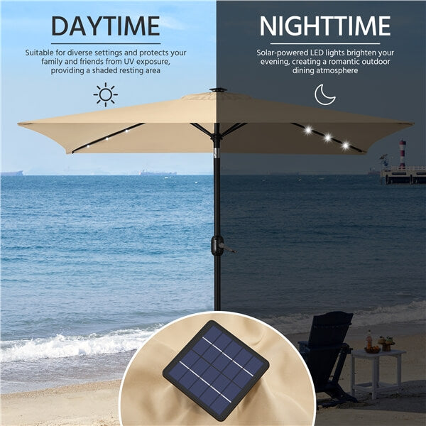 Yaheetech 6.5x10FT Rectangular Patio Umbrella