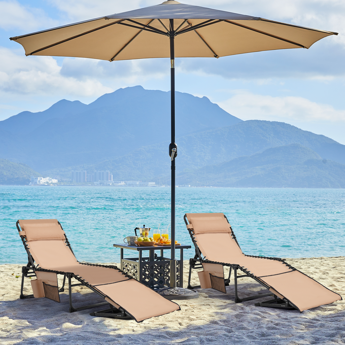 Yaheetech Face Hole Outdoor Folding Tanning Chair