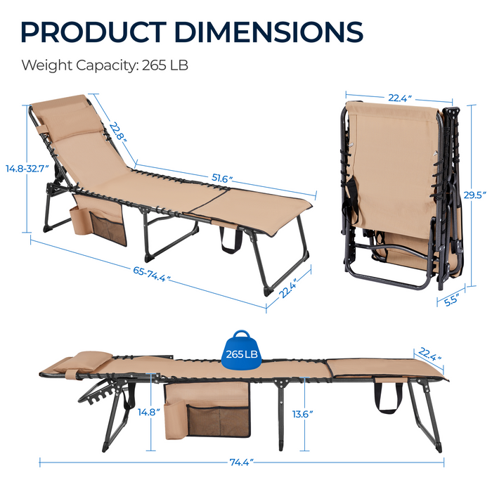 Yaheetech Face Hole Outdoor Folding Tanning Chair