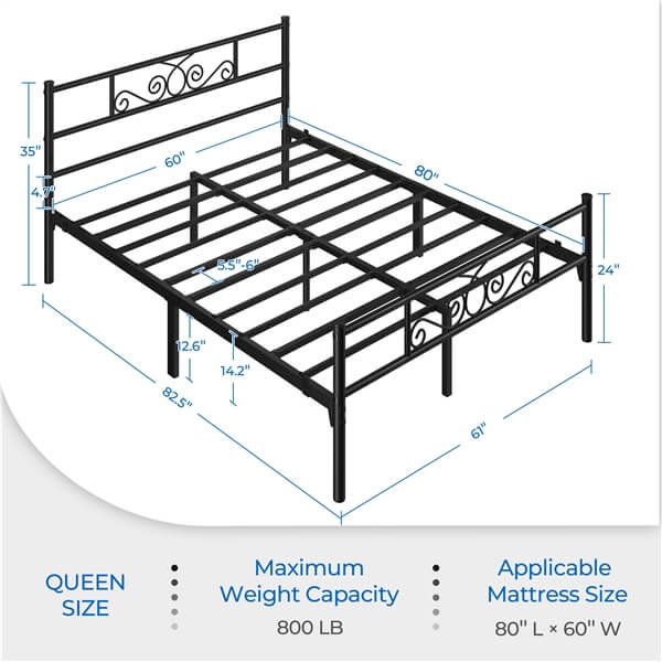 Yaheetech Metal Bed Frame