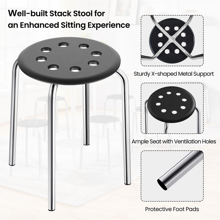 Yaheetech Padded Round Stacking Stool Set