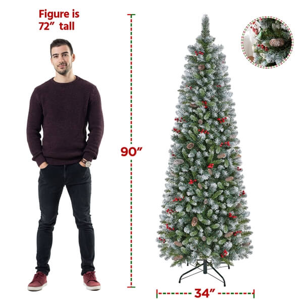 7 ft pencil christmas tree pre lit