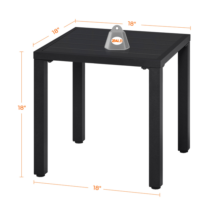 Yaheetech Square Outdoor Rust-Resistant Metal Side Table