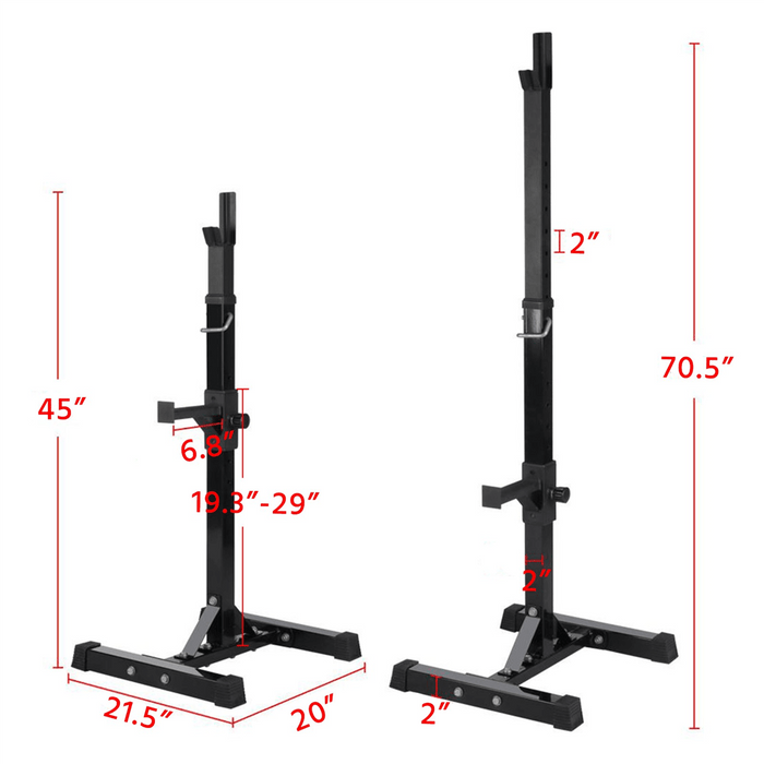 2pcs Adjustable Squat Rack