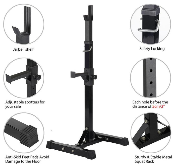 2pcs Adjustable Squat Rack