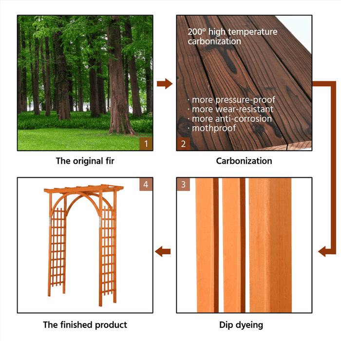 7FT Wood Garden Arbor